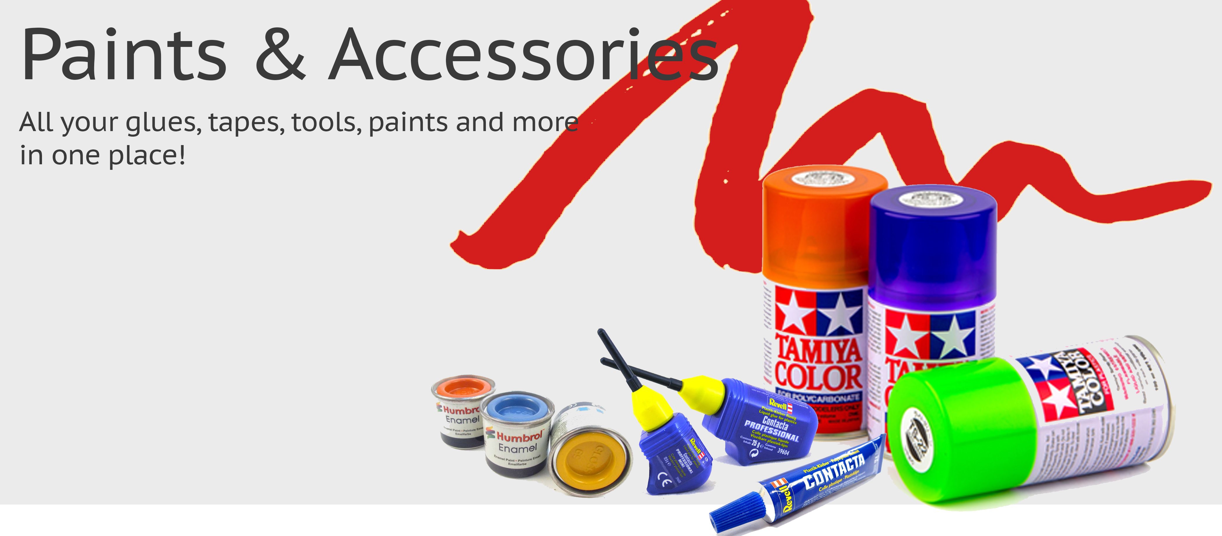 Paints, Glues & Accessories